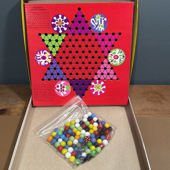 Vintage 1981 Whitman Chinese Checkers board game all pieces included 2-6 players - Picture 4 of 12